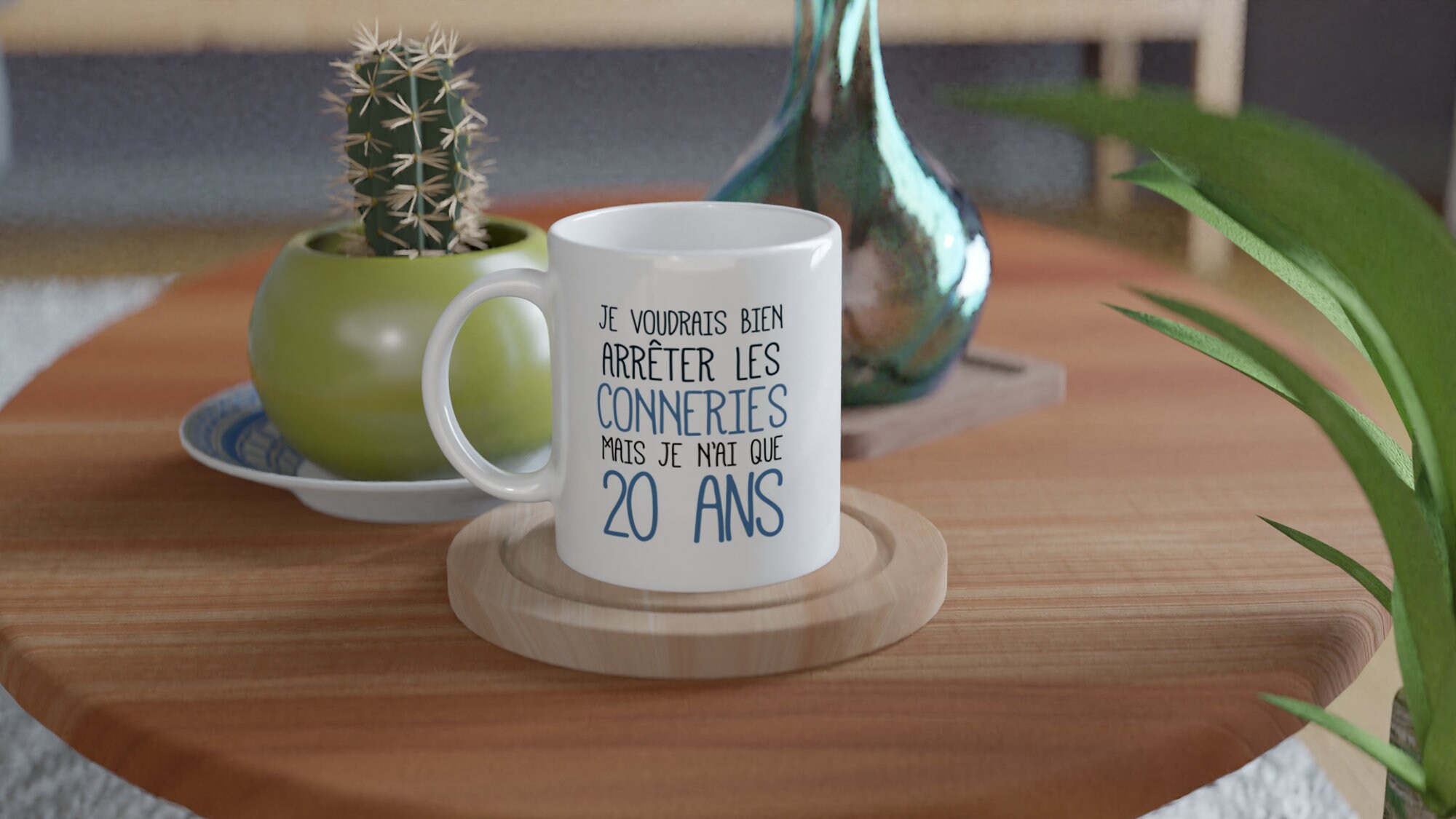 Mug anniversaire 20 ans rigolo drôle - tasse cadeau anniversaire 20 an