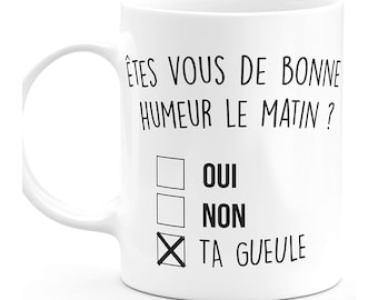 Mug Humour Cadeau Original fun à Message pour Femme et Homme - oui non ta gueule - idée Cadeau Meilleure Amie Beau frère Travail pour Noel