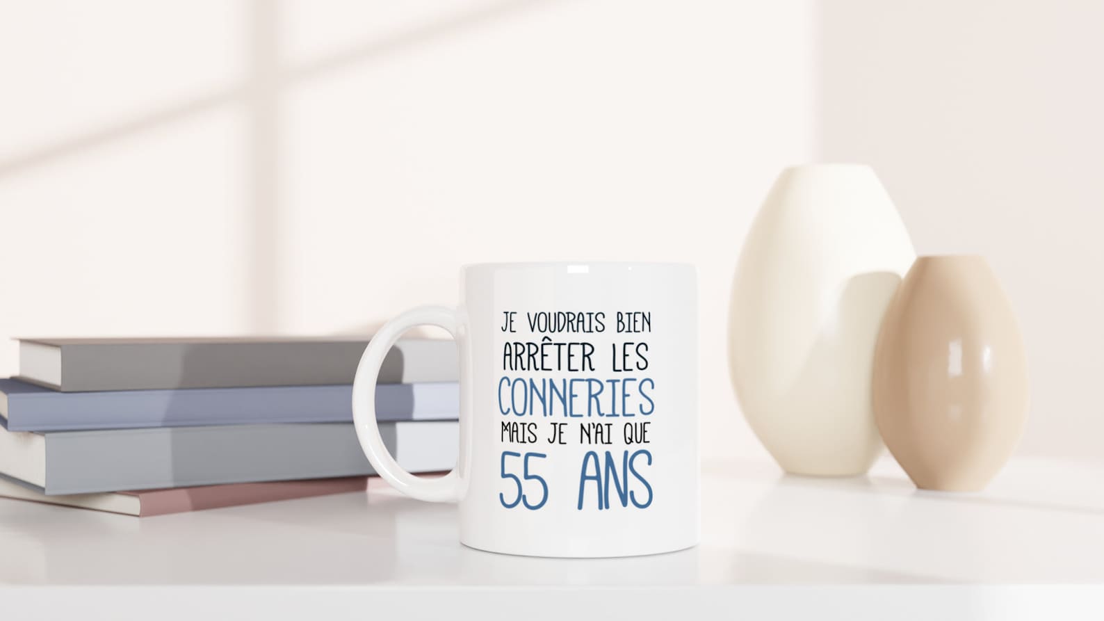Mug Anniversaire 55 Ans Rigolo drôle - Tasse Cadeau Anniversaire 55 Ans
