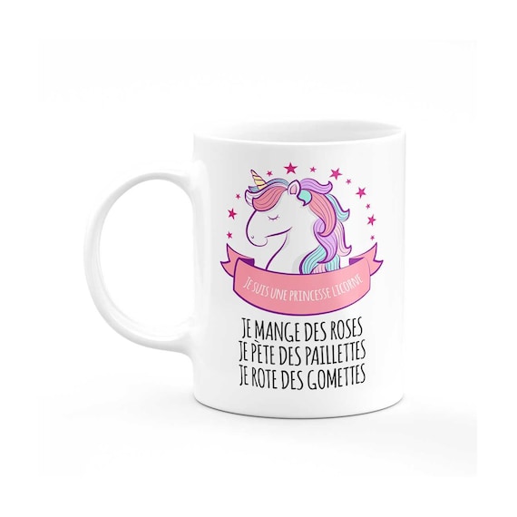 Mug personnalisé je suis une licorne et prénom