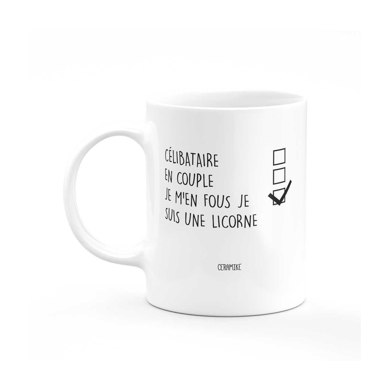 Mug je m en fous je suis une licorne - cadeau licorne humour, mug drôle, tasse licorne femme, objet licorne copine, mug rigolo enfant fille
