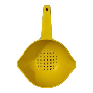 Vintage Tupperware 1 Quart Yellow Strainer Colander w/ Handle #1200 ~11&quot;x 8&quot;x 3&quot;