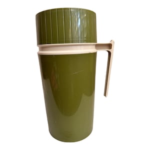 Vintage Avocado Green Thermos Vacuum Jar King Seeley Model 7202 Pint Container Made in USA