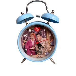 Vintage I Love Lucy w/ Desi Desk Alarm Clock w/ Glow in the Dark Arms - Tested