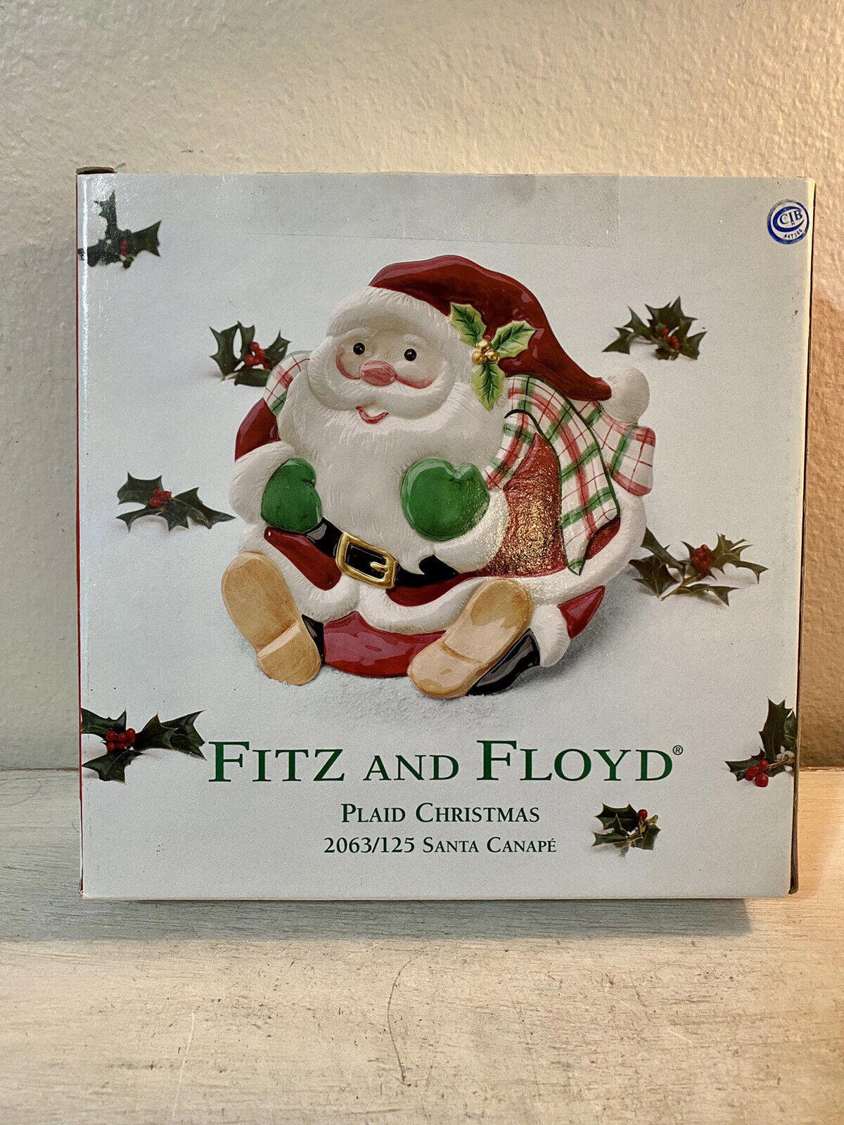 Vintage Fitz and Floyd Plaid Christmas Plate Platter 2063