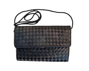 Vintage Whiting & Davis Classic Black Checkered Evening Bag Purse Handbag
