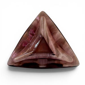 Vintage Hazel Atlas Moroccan Amethyst Purple Glass Triangular Table Ashtray