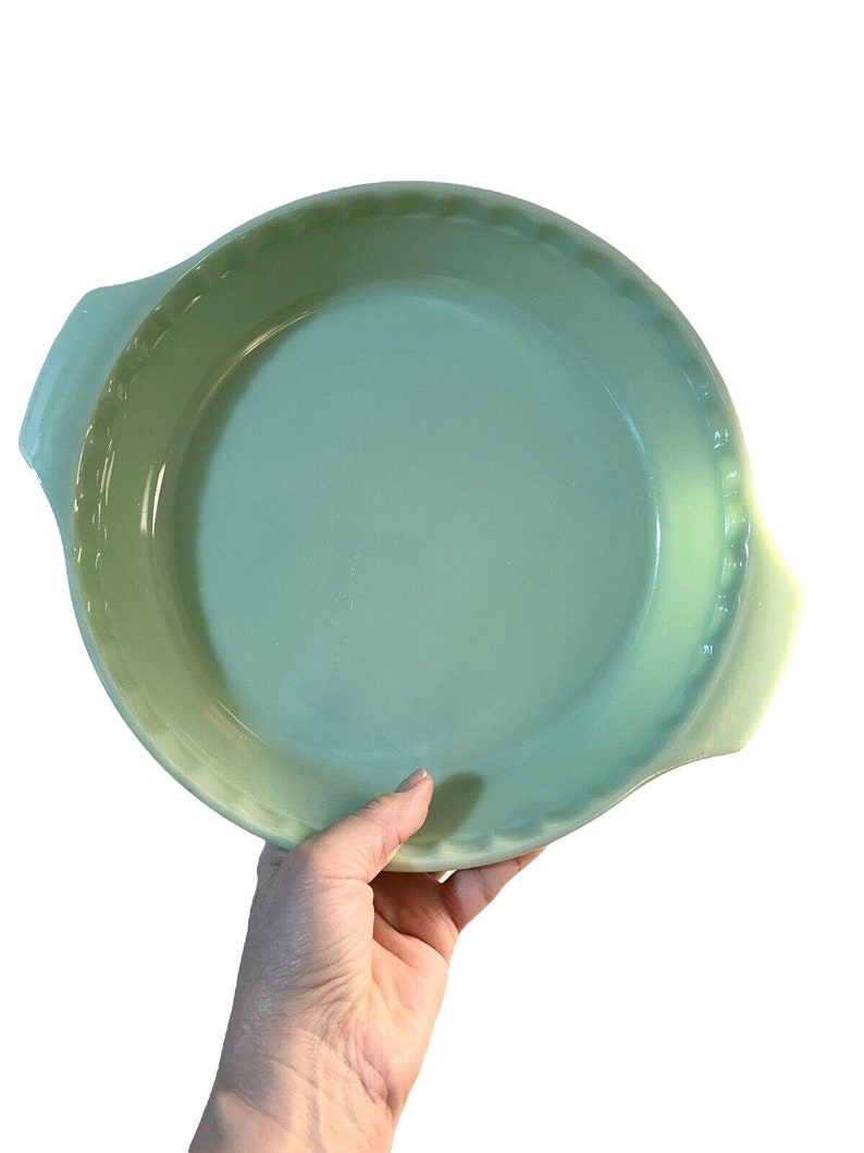 Vintage Fire King Jadeite 10 Inch Pie Plate 2 Qt Casserole Dish Sugar