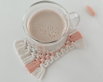 DIY Macrame Onderzetter Kit | Boho Coaster Tutorial | DIY Craft Kit met video-instructies | Macrame Onderzetter Patroon | DIY Vierkante Onderzetter