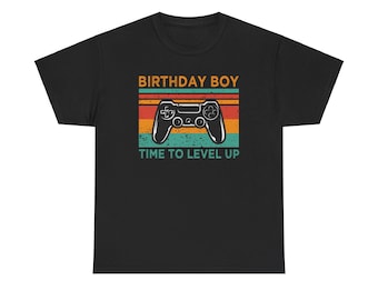 Birthday Boy Gamer T-Shirt: Time to Level Up, Gaming Gift