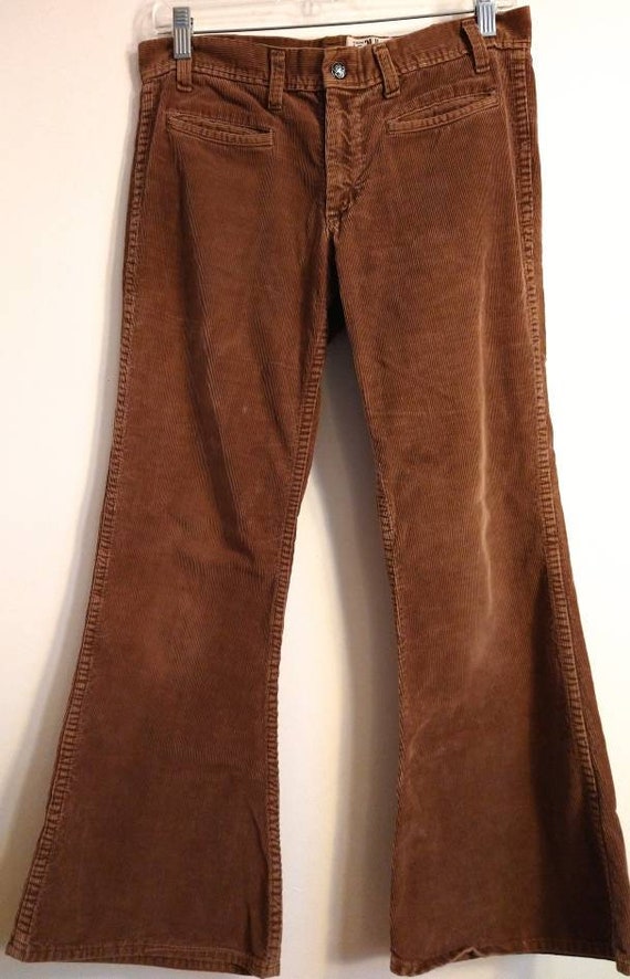 Vintage 1970s Landlubber Brown Corduroy Bell Botto