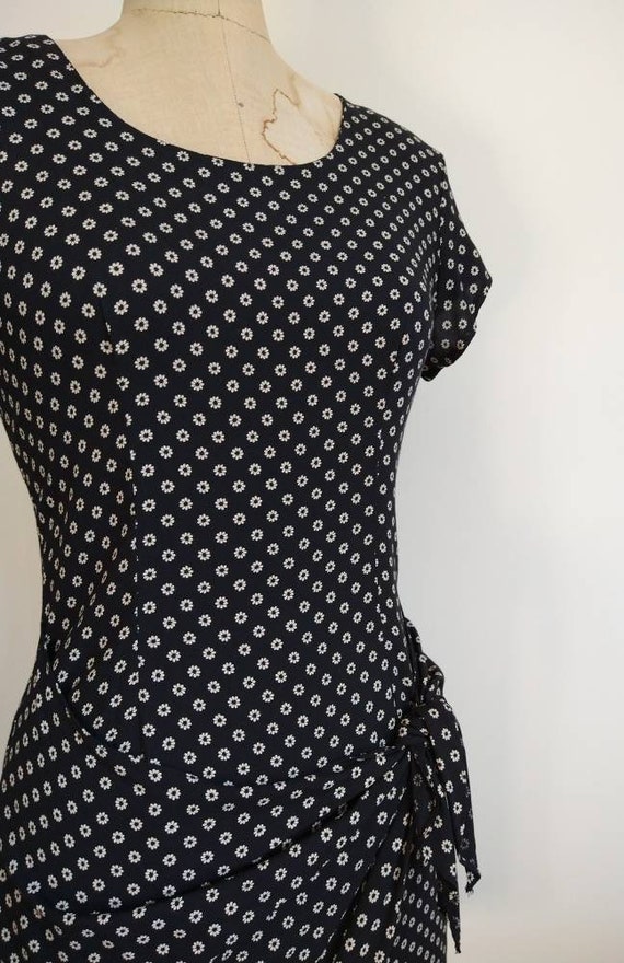 Sassy Vintage 1990s Black/Navy Insync Rayon Mini … - image 8