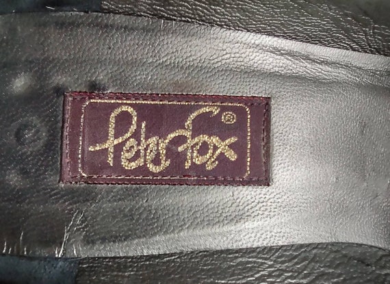 Vintage 1990s Peter Fox Black Suede Pumps with Ro… - image 6