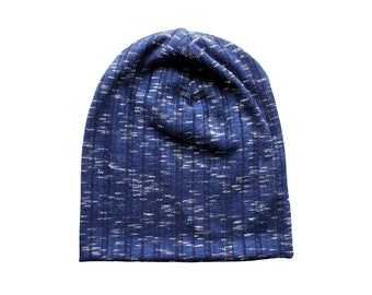 Navy Blue Sweater Knit Women's Men's Kid's Unisex Slouchy Beanie Hat