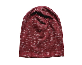 Burgundy Red Sweater Knit Women's Men's Kid's Unisex Slouchy Beanie Hat