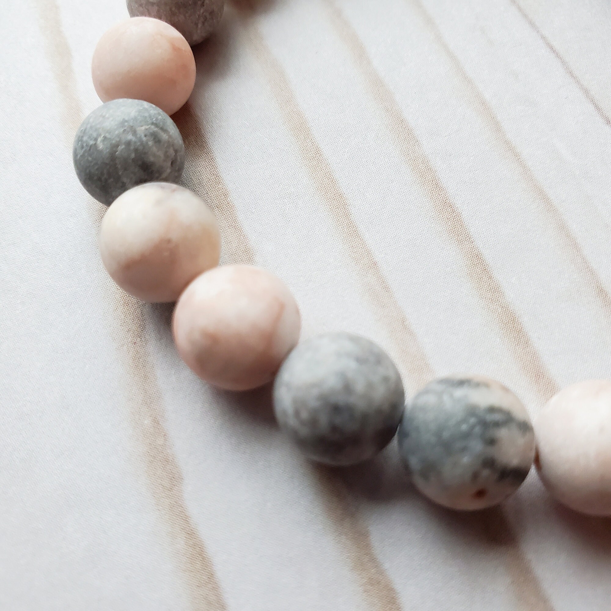 Matte Pink Zebra Stone 8mm Gemstone Bead Stretch Stacking Etsy UK