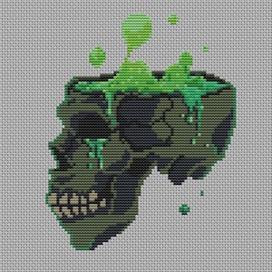 Acid skull. Cross stitch pattern. PDF #10