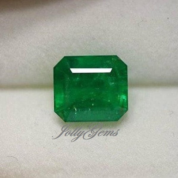 Certified Princess Cut 5.25 Ct Zambia Emerald/Panna Faceted Loose Gemstone, AAA+ Quality Unheated & Untreated Emerald for Making Jewelry
