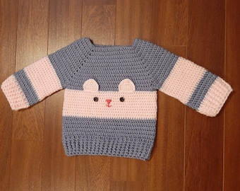 Sweater little kitten crochet 12 months