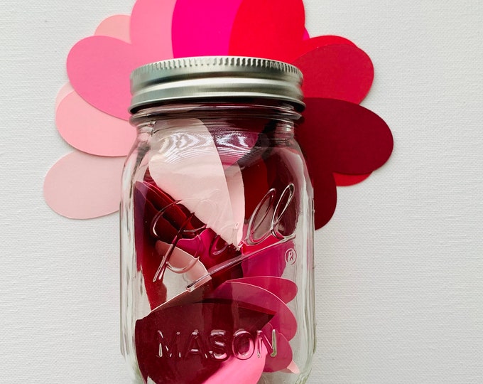Mason jar love note - 100 Love Notes in a Jar - Valentine's Day Present - Date Ideas - Wedding - Engagement  - Date Night
