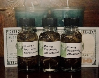 Money Attraction Oil, 1 OZ Prosperity ritual oil, money oil, hoodoo, pagan, metaphysical oil