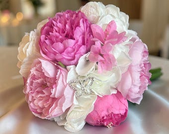 Communion Bouquet, Bridal Bouquet, prom bouquet, silk flower bouquet, 1st holy communion, faux flower bouquet