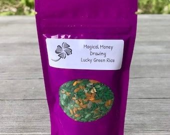 Magical Money Drawing Lucky Green Rice, Lg. Size
