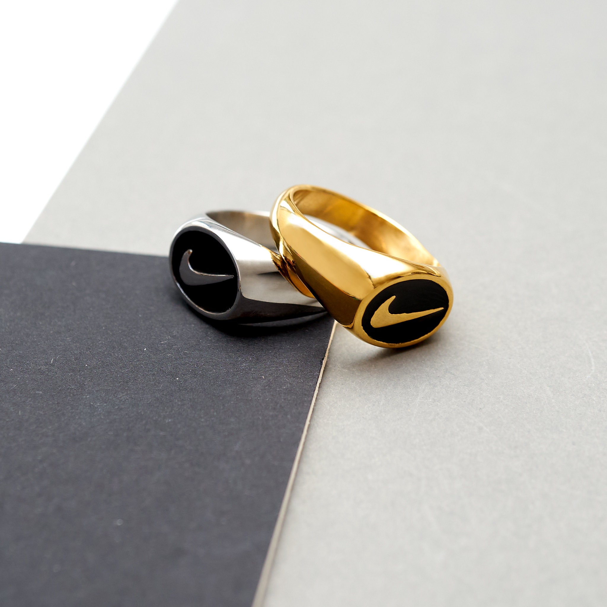 Silver Nike Ring Made With Silver Coated Stainless Etsy UK