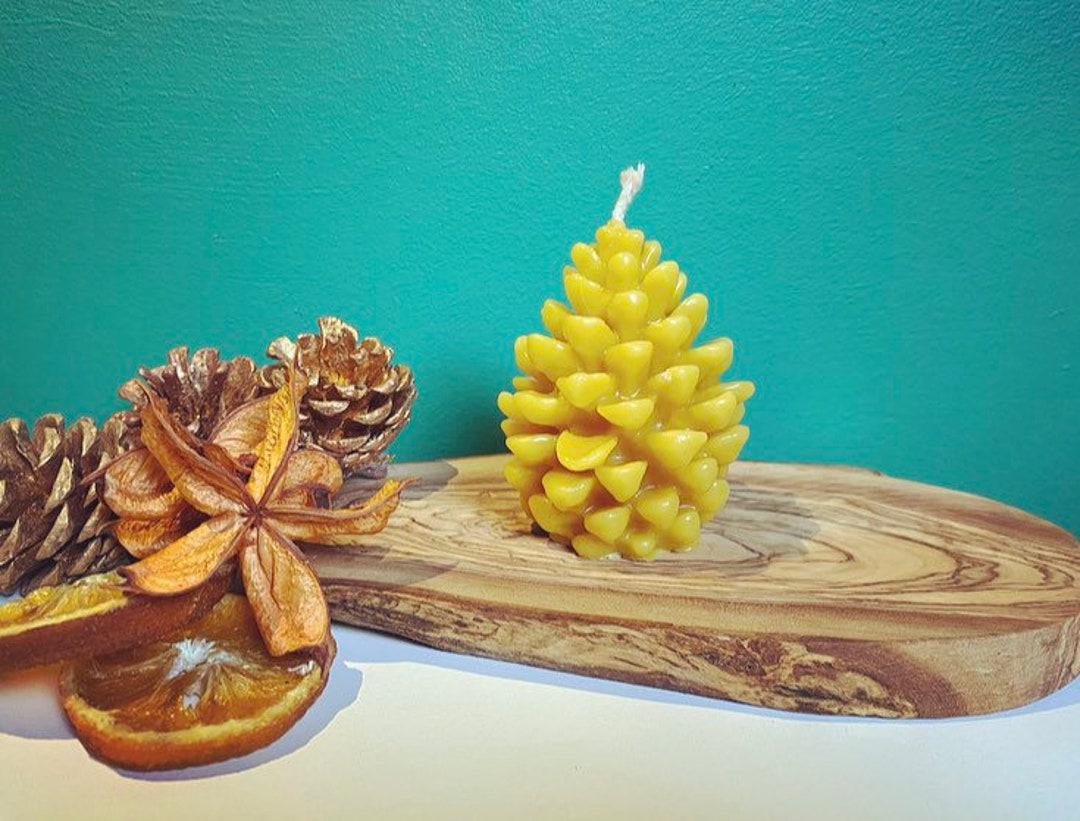 Pine Cone Beeswax Candle - Etsy