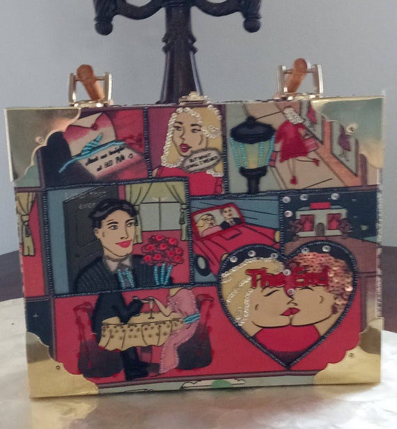 vintage red box purse - Gem
