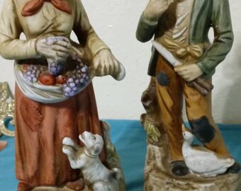 Old Man and Woman Figurines | Etsy