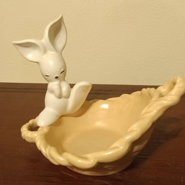 Vintage Goebel  W Germany Bunny  on Basket Figure Very Rare Perfect Condition Special