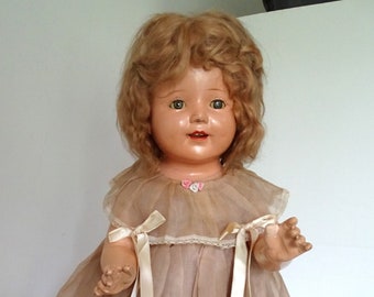 Vintage 1930&#39;s Shirley Temple 23&quot; Clone Composition All Original