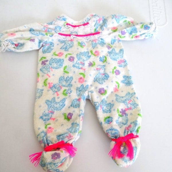 Vintage 1960's Flannel Sleeper for Small Size Baby Doll Taiwan