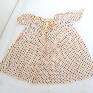 Vintage 1930&#39;s Dress Smock w/ Apple Print for Medium to Large Size Doll