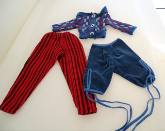 Vintage 3 Piece Corduroy Pants, Sweater, Chinos for Medium Size Fashion Doll