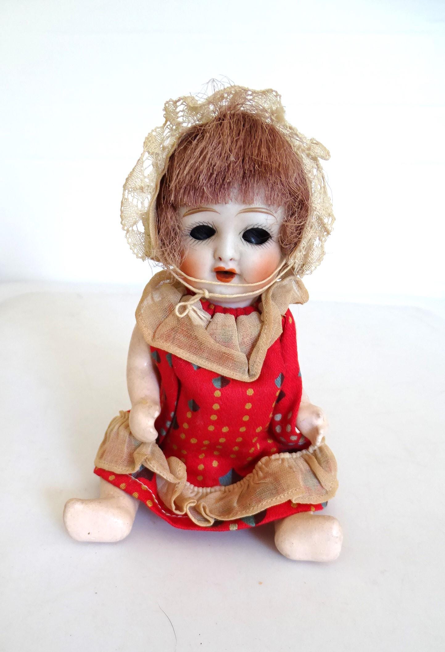 アンティーク 日本製 6.5インチ ビスクヘッド ベビードール スリープ