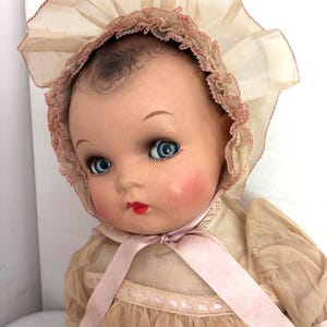 Vintage 1940&#39;s Composition 22&quot; Flirty Eye Baby Doll All Original Clothes