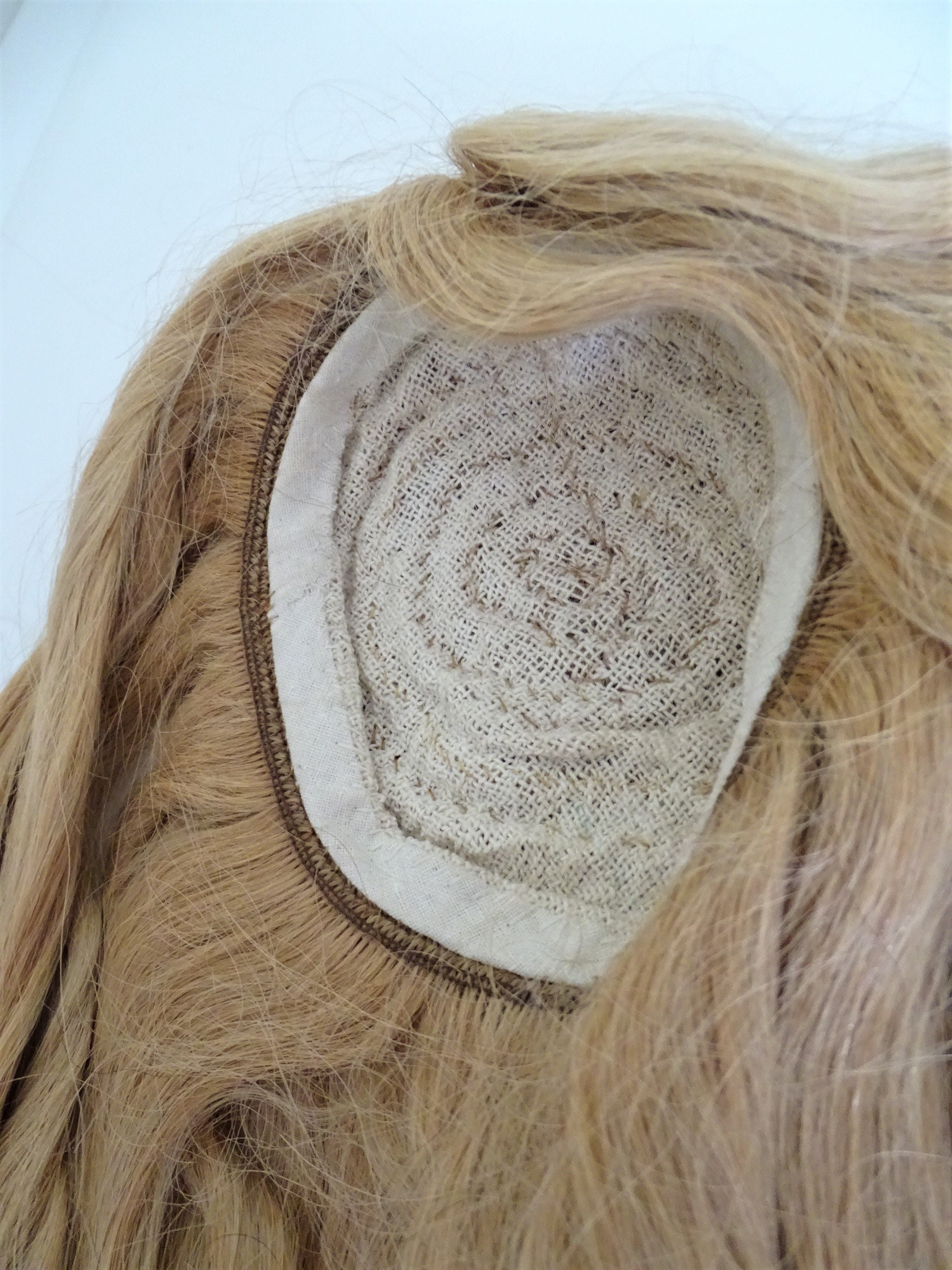 アンティークフレンチブロンド人毛ドールウィッグ（ロングカール）12