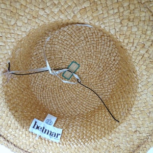 Vintage Betmar New York Women's Woven Straw Hat 22 Circumference image 4