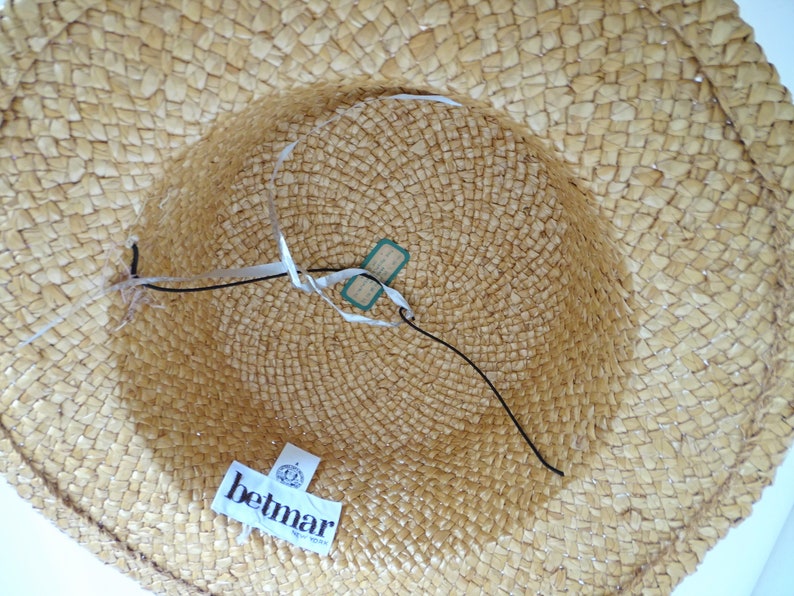 Vintage Betmar New York Women's Woven Straw Hat 22 Circumference image 4