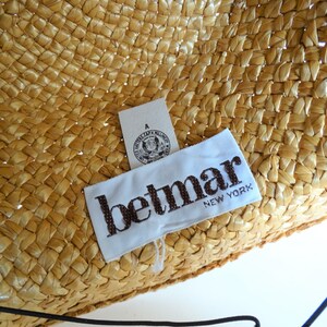 Vintage Betmar New York Women's Woven Straw Hat 22 Circumference image 5