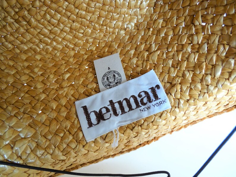 Vintage Betmar New York Women's Woven Straw Hat 22 Circumference image 5