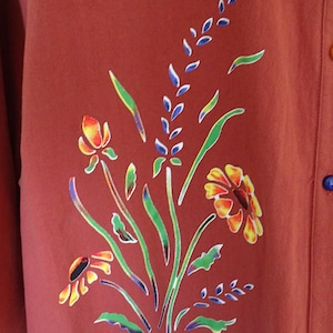 Women&#39;s Burnt Orange Blouse Cotton/Polyester Blent Size 3XL