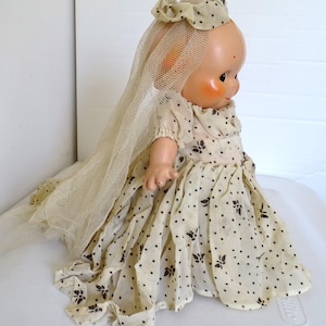 Vintage 1930&#39;s Kewpie 11&quot; Composition Bride All Original Rose O&#39;Neill Cameo