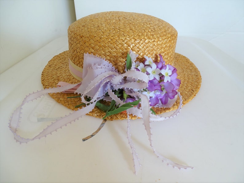 Vintage Betmar New York Women's Woven Straw Hat 22 Circumference image 2