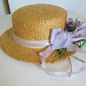 Vintage Betmar New York Women&#39;s Woven Straw Hat 22&quot; Circumference