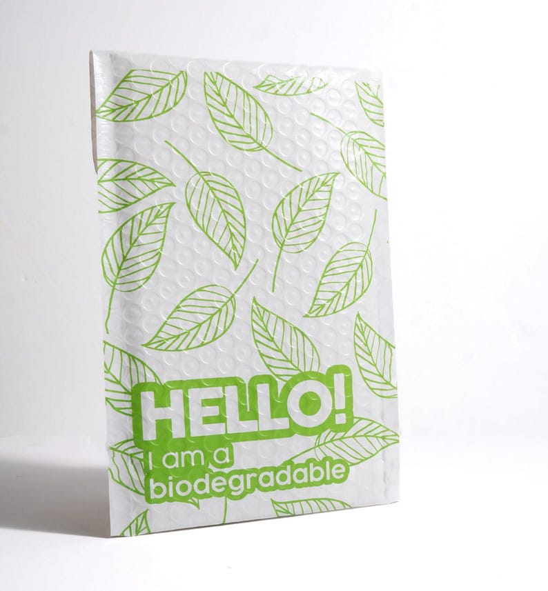 Eco Friendly Biodegradable Bubble Mailers - 25 units Green