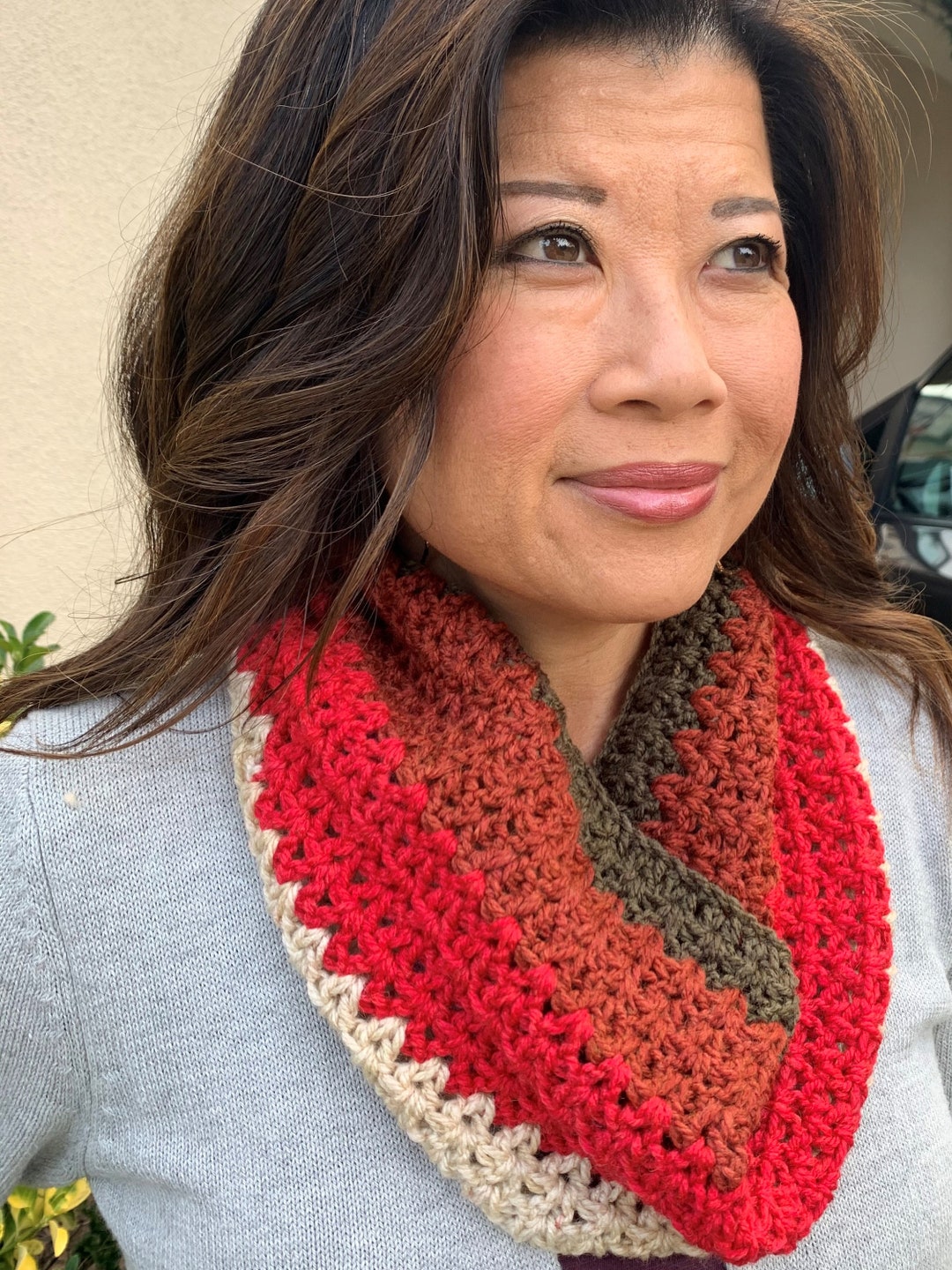 Multi-colored Infinity Cowl Scarf - Handmade - Etsy