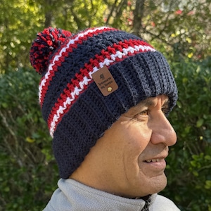 New England Patriots, Houston Texans Themed Beanie Hat Crochet Pattern